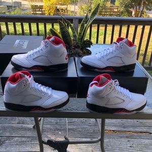 Jordan 5 Fire red “silver tongue”